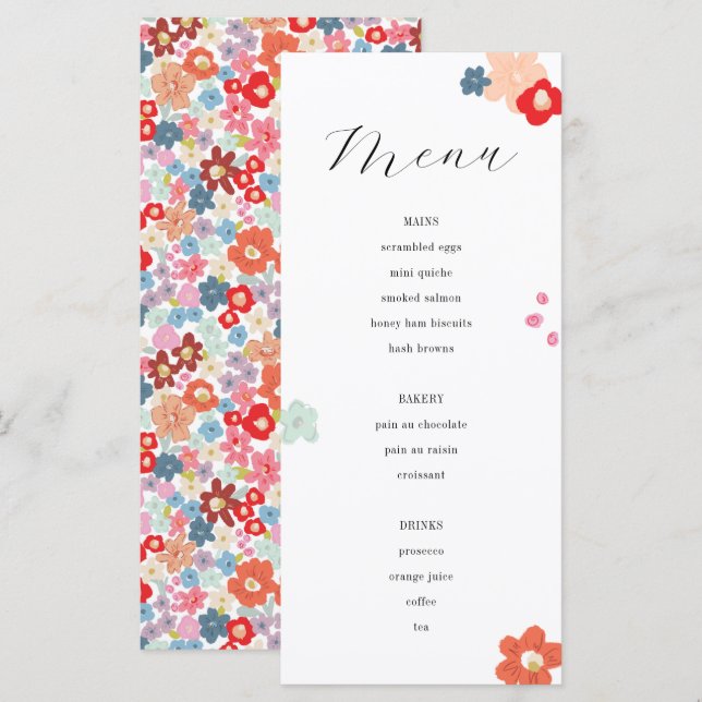 Colourful Floral Mother's Day Brunch Menu (Front/Back)