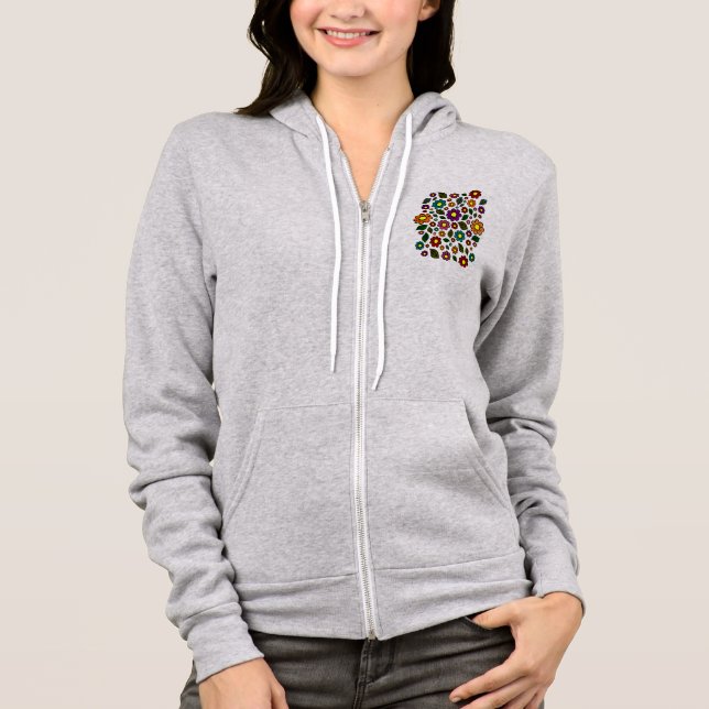 Colourful Floral Nature Pattern Hoodie (Front)