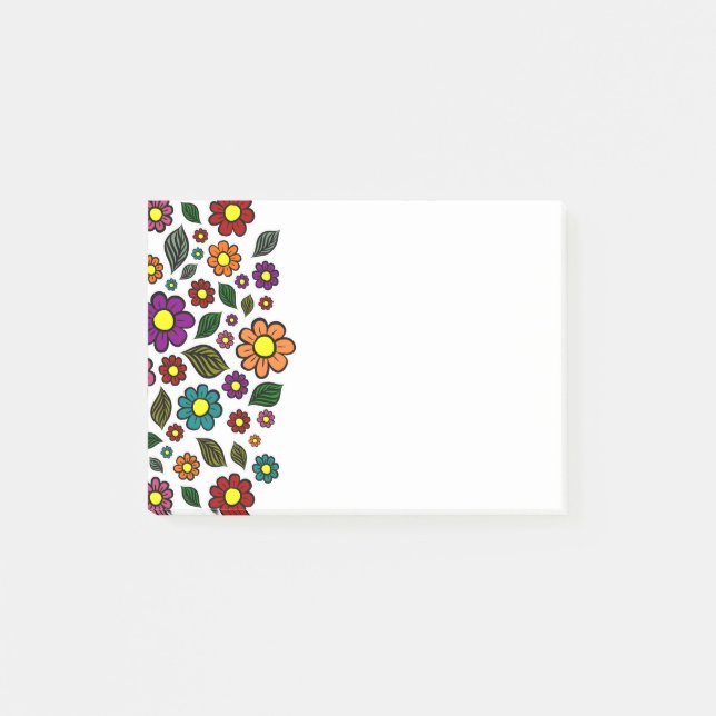 Colourful Floral Nature Pattern Post-it Notes (Front)