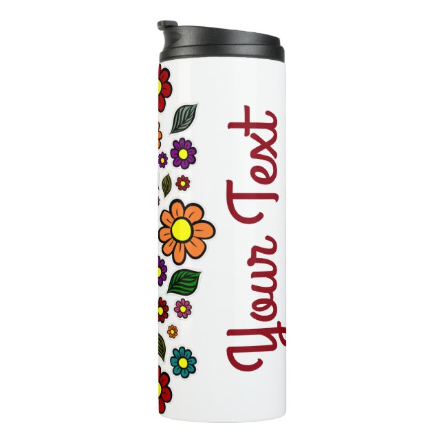 Colourful Floral Nature Pattern Thermal Tumbler (Rotated Right)
