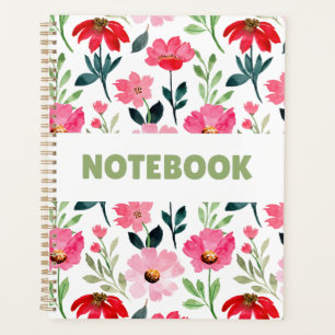 Colourful Floral Notebook – Minimalist Flower Patt Planner
