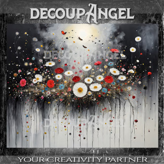 Colourful Floral Ornament Hor. - Decoupage - Tissue Paper