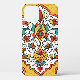 Colourful floral ornament seamless pattern iPhone 12 case
