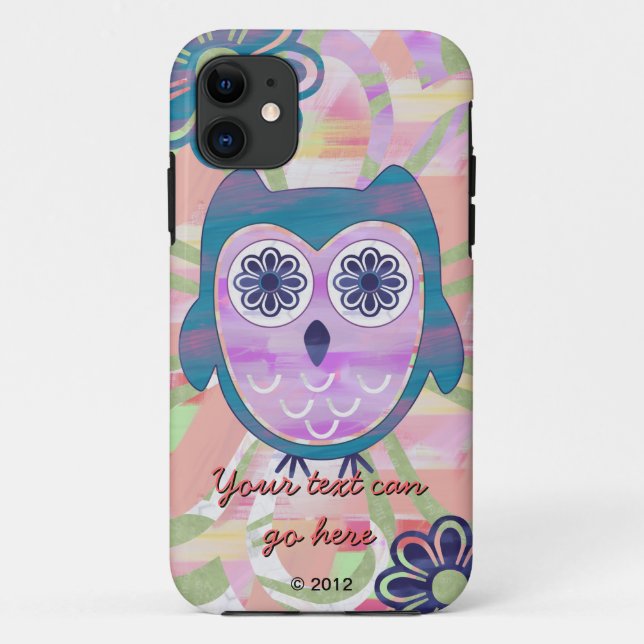Colourful Floral Owl Case-Mate iPhone Case (Back)