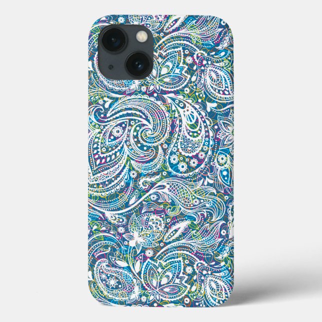 Colourful Floral Paisley Pattern Case-Mate iPhone Case (Back)