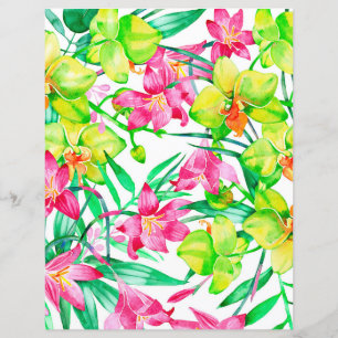 Colourful Floral Paper Sheet - orchids
