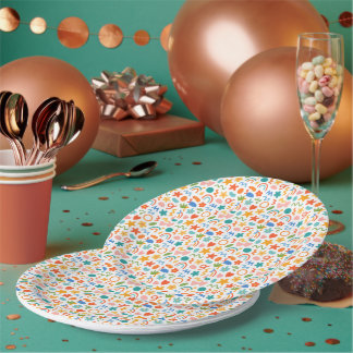 Colourful Floral party paper plates