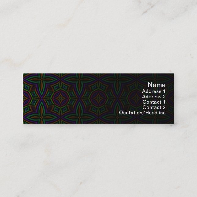 Colourful Floral Pattern Alternate Small Mini Business Card (Front)