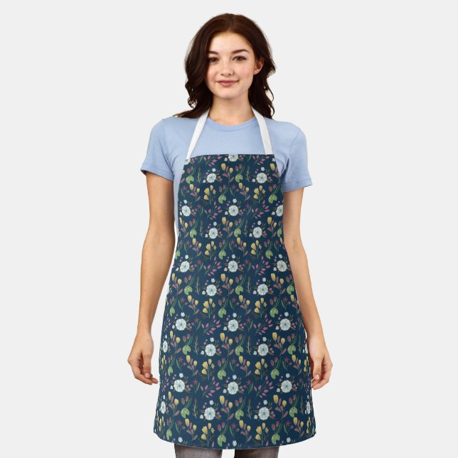 Colourful Floral Pattern Apron (Worn)