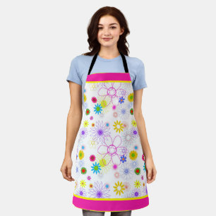 Colourful floral pattern apron