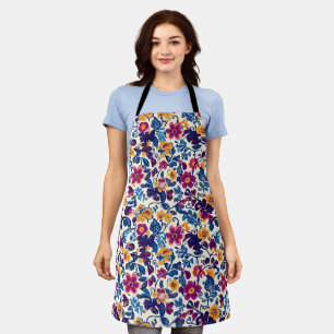 Colourful Floral Pattern Apron