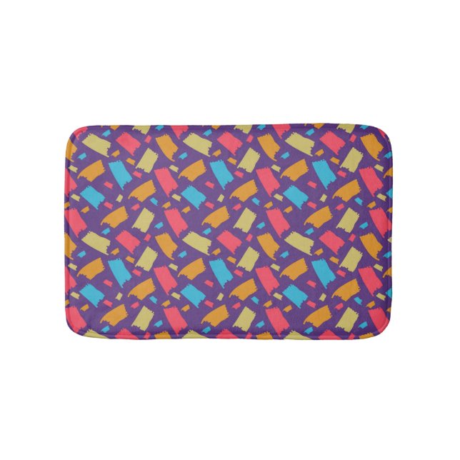 Colourful Floral Pattern Bath Mat (Front)