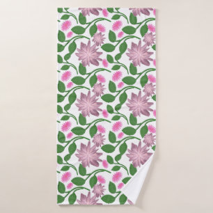Colourful floral pattern bath towel