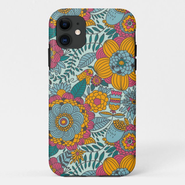 Colourful floral pattern Case-Mate iPhone case (Back)