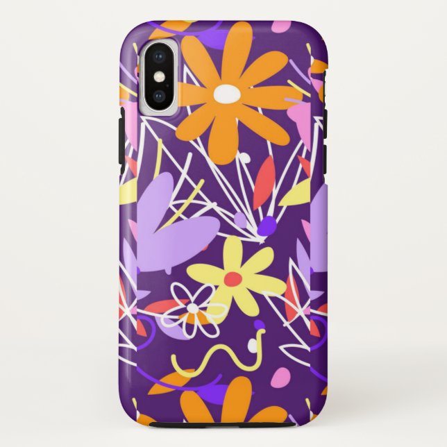 Colourful Floral Pattern Case-Mate iPhone Case (Back)