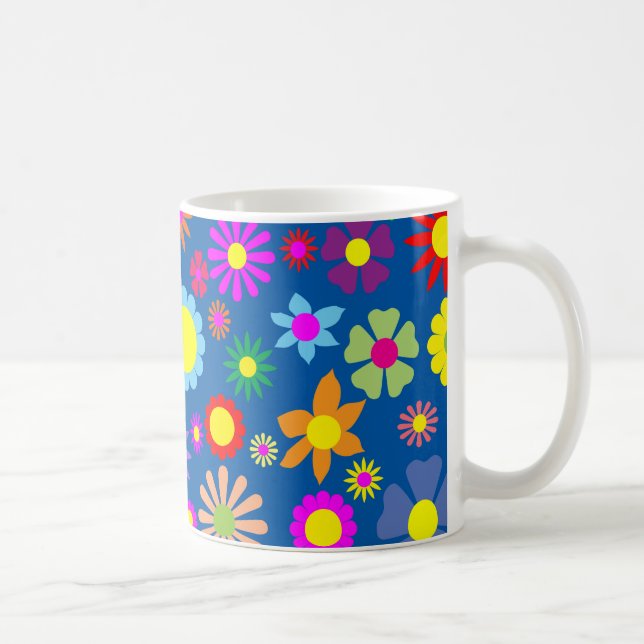 Colourful floral pattern coffee mug (Right)