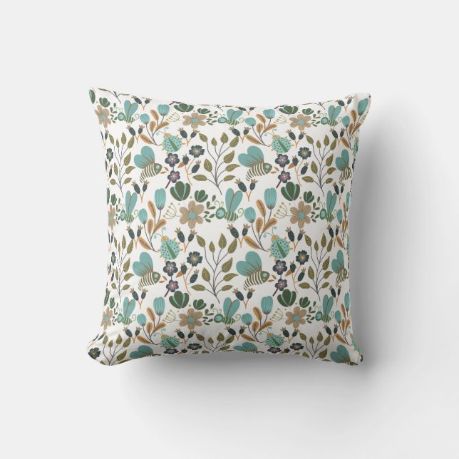 Colourful Floral Pattern Cushion (Front)