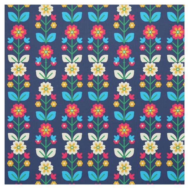 Colourful Floral Pattern Fabric (Swatch)