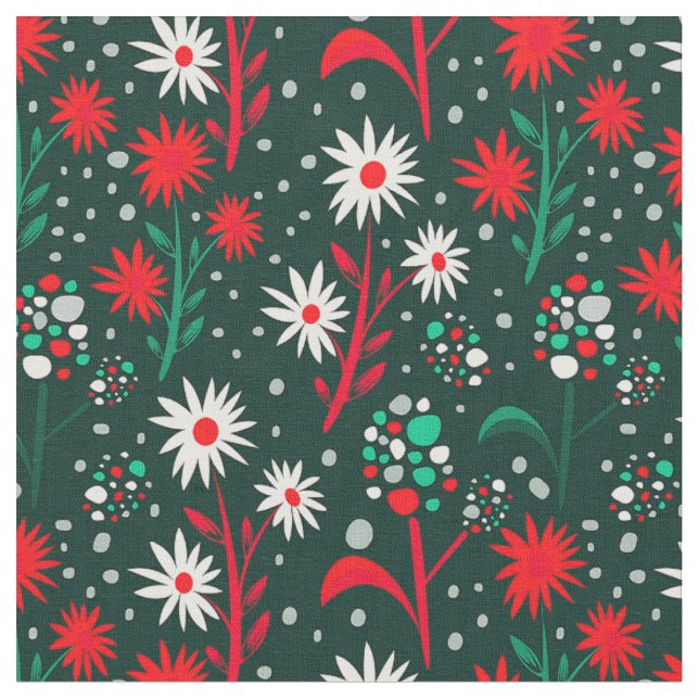 Colourful Floral Pattern Fabric (Close Up)