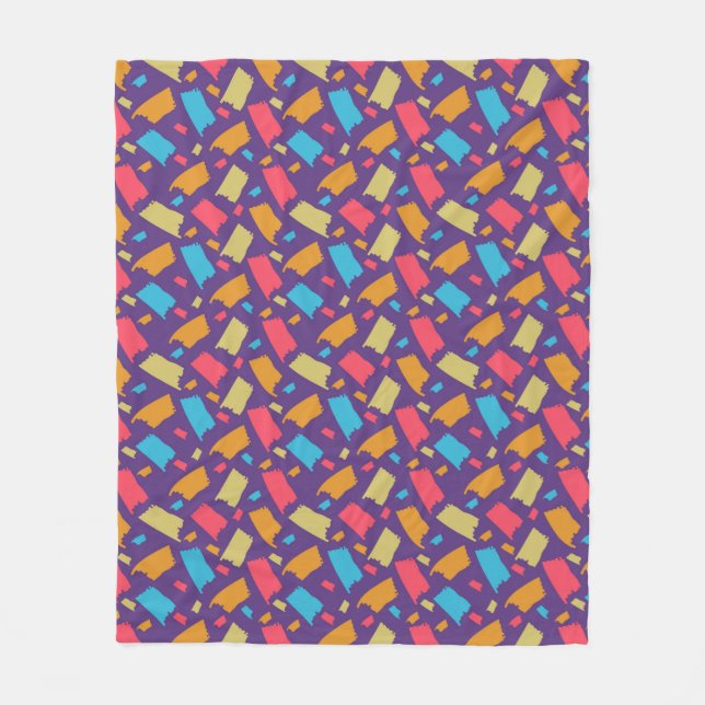 Colourful Floral Pattern Fleece Blanket (Front)