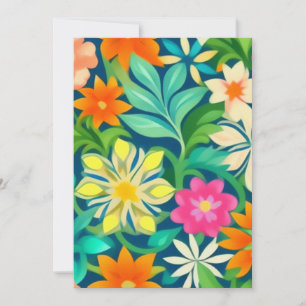 Colourful Floral Pattern Invitation
