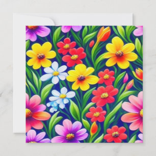 Colourful floral pattern invitation