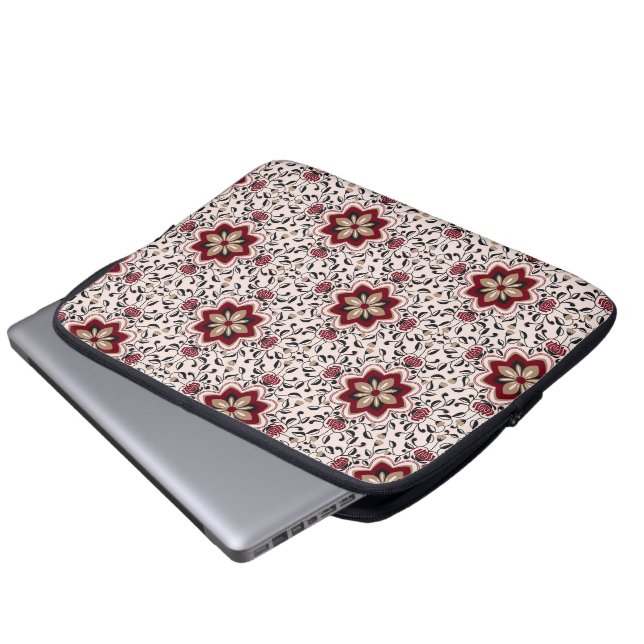 Colourful Floral Pattern Laptop Sleeve (Front Bottom)