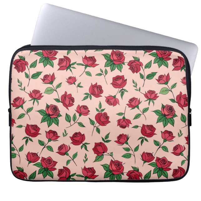 Colourful Floral Pattern Laptop Sleeve (Front)