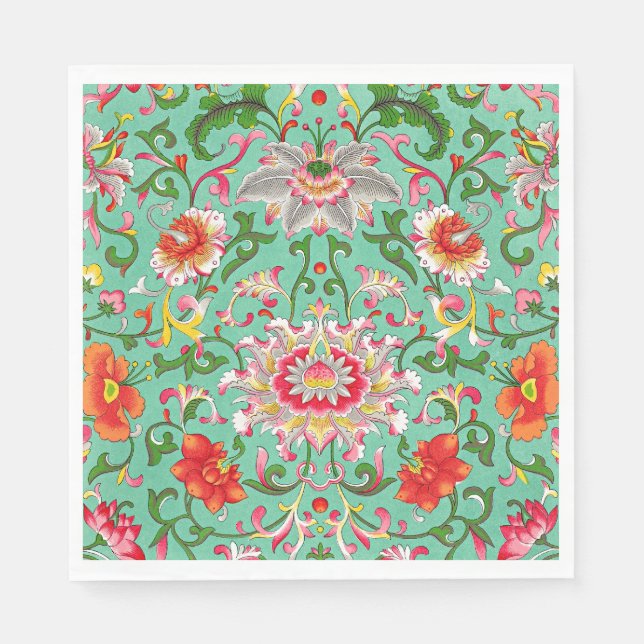 Colourful Floral Pattern Napkin (Front)