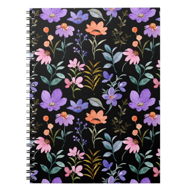 Colourful Floral Pattern               Notebook (Front)