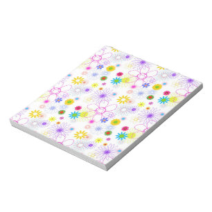 Colourful floral pattern notepad