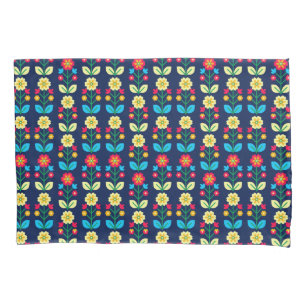 Colourful Floral Pattern Pillowcase