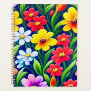 Colourful floral pattern planner