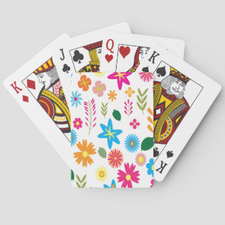 Colourful Floral Pattern Playing Cards
