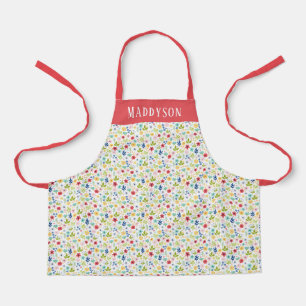 Colourful Floral Pattern Print Apron