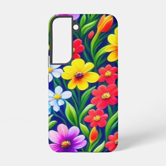 Colourful floral pattern samsung galaxy s22 case (Back)