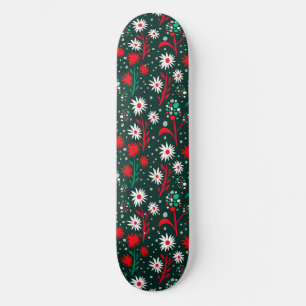 Colourful Floral Pattern Skateboard