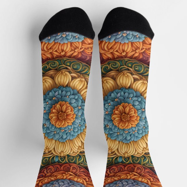 Colourful floral pattern socks (Top)