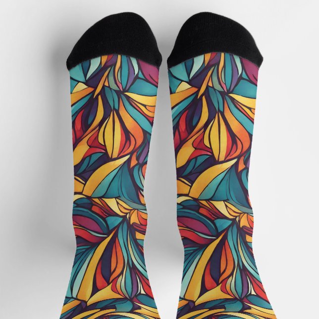 Colourful floral pattern socks (Top)