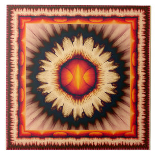 Colourful floral pattern tile