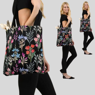 Colourful Floral Pattern Tote Bag