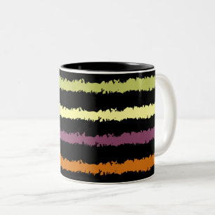 Colourful Floral Pattern Two-Tone Coffee Mug
