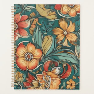 Colourful Floral pattern Wild Flowers Planner