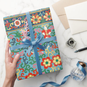 Colourful Floral pattern Wrapping Paper