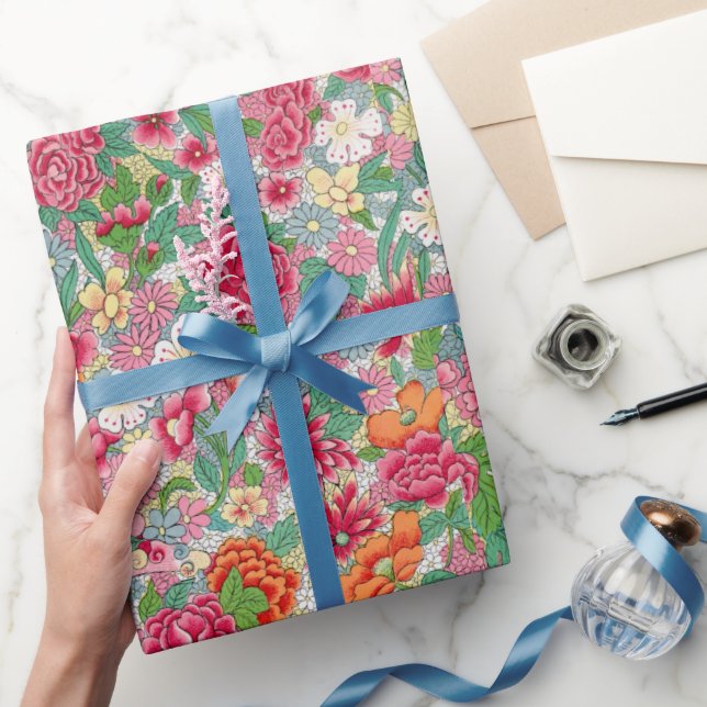 Colourful floral pattern  Wrapping Paper (Gifting)