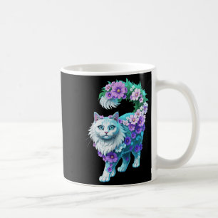 Colourful Floral Patterns Vintage Flowers Art Cat Coffee Mug