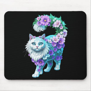 Colourful Floral Patterns Vintage Flowers Art Cat Mouse Mat