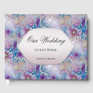 Colourful Floral Pearly Gems Guest Book