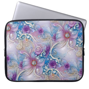 Colourful Floral Pearly Gems Laptop Sleeve