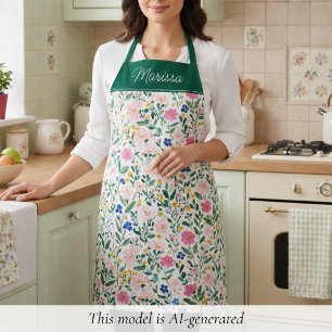 Colourful Floral Personalised Apron